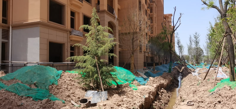 外墻涂料水包砂案例(西安鐘研所小區(qū))